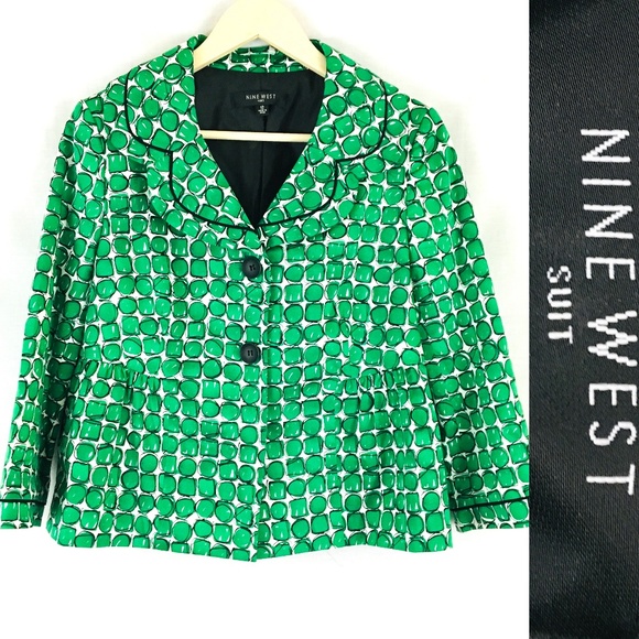 Nine West Jackets & Blazers - Nine West 3/4 Sleeve Cropped Green Peplum Blazer